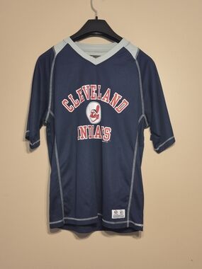 "Vintage" Cleveland Indians Navy Short-Sleeve Performance Jersey
